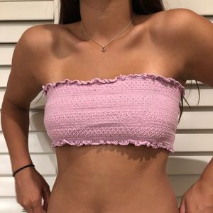 Pink cropped tube top